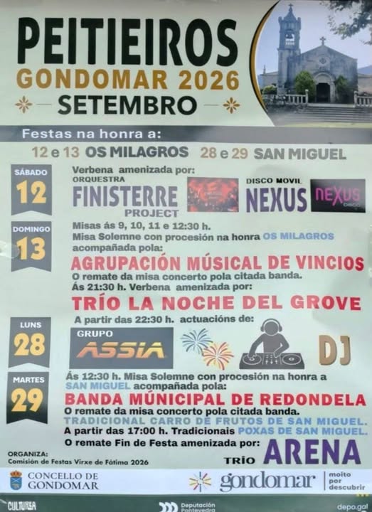 Festas dos Milagros e San Miguel en Peitieiros