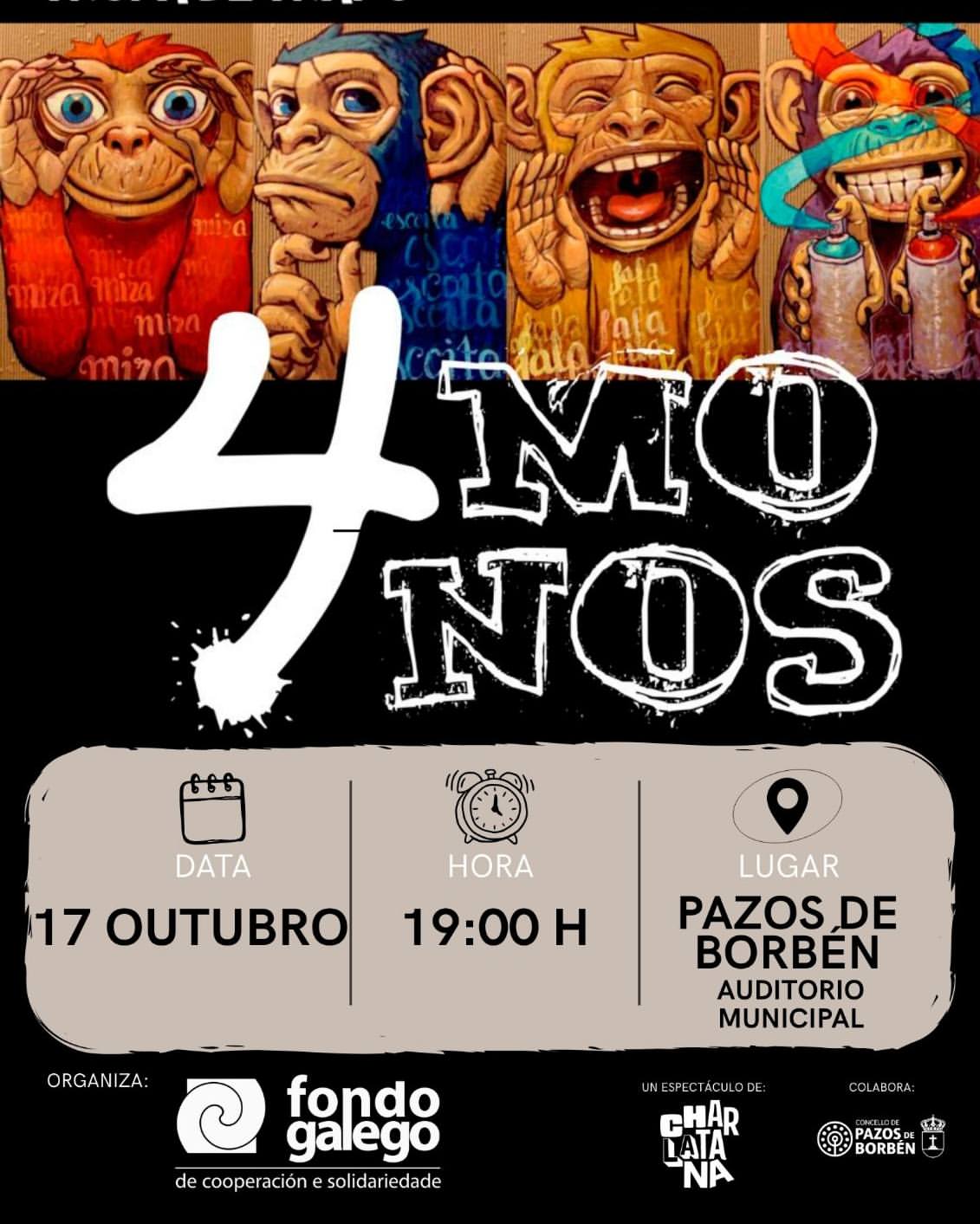 "Os 4 Monos" en Pazos de Borbén